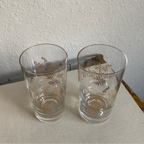 Midcentury Gold Glasses (2) - Picture 5 of 6